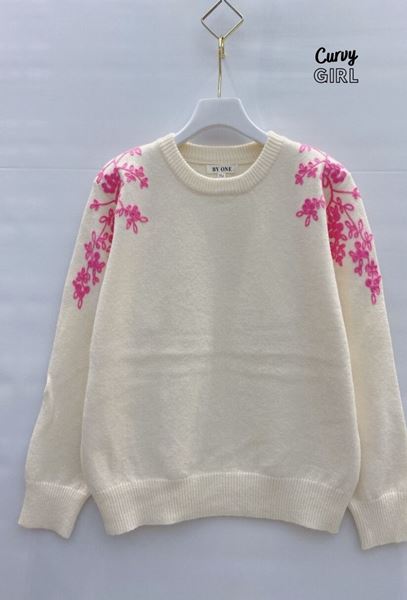 Immagine di CURVY GIRL SWEATER WITH FLORAL DESIGN